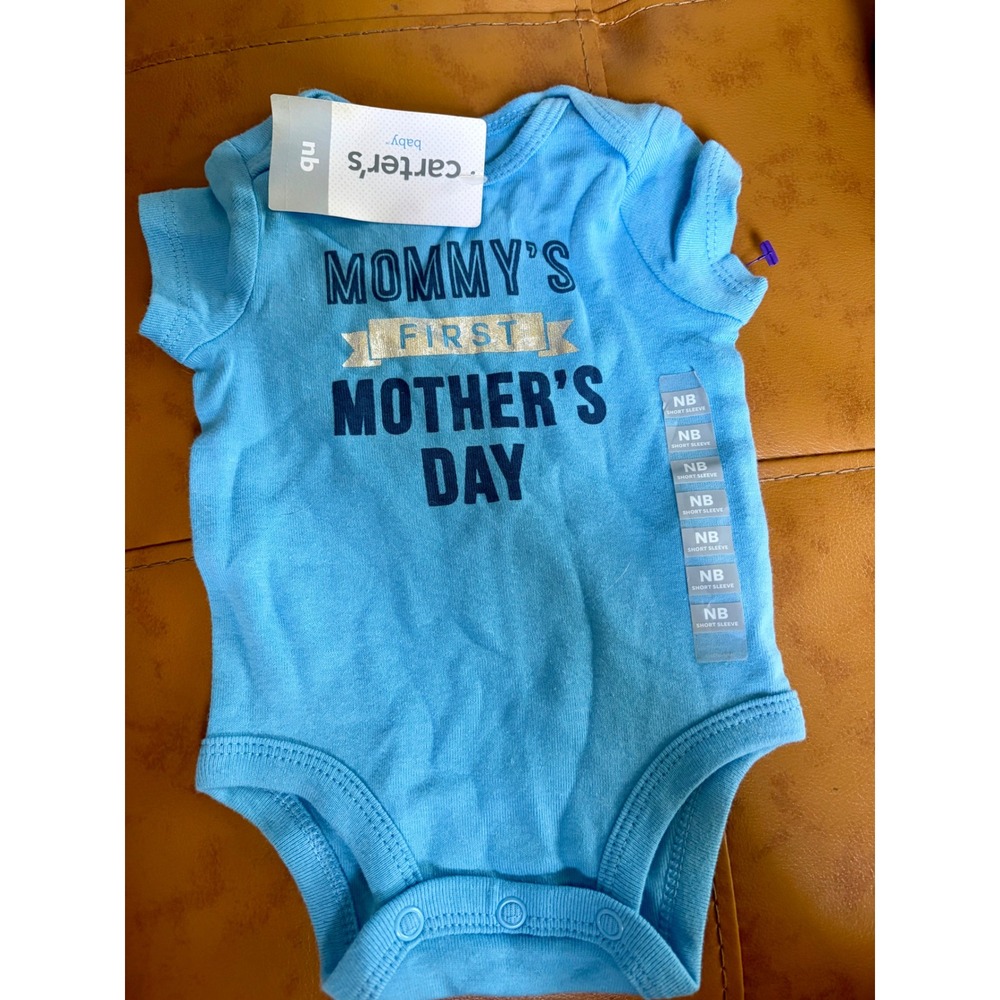 Carters Baby Boys Mommys First Mothers Day Bodysuit Blue NB 1H866010 NWT